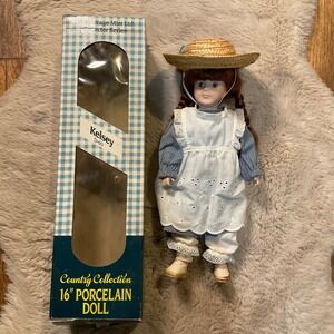 Country Collection 16"‎ Pocelain Doll Kelsey D-60 Heritage Mint 1989